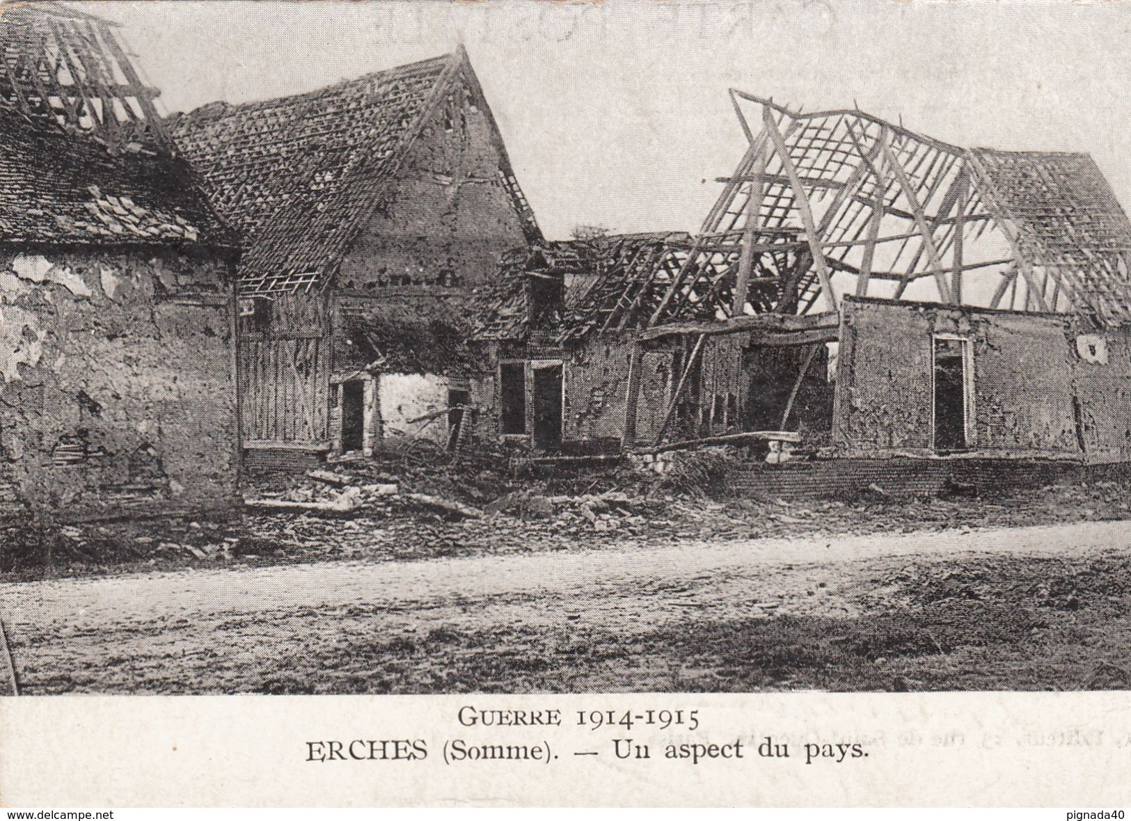G , Cp , MILITARIA , Guerre De 1914-1915 , ERCHES (Somme) , Un Aspect Du Pays - War 1914-18