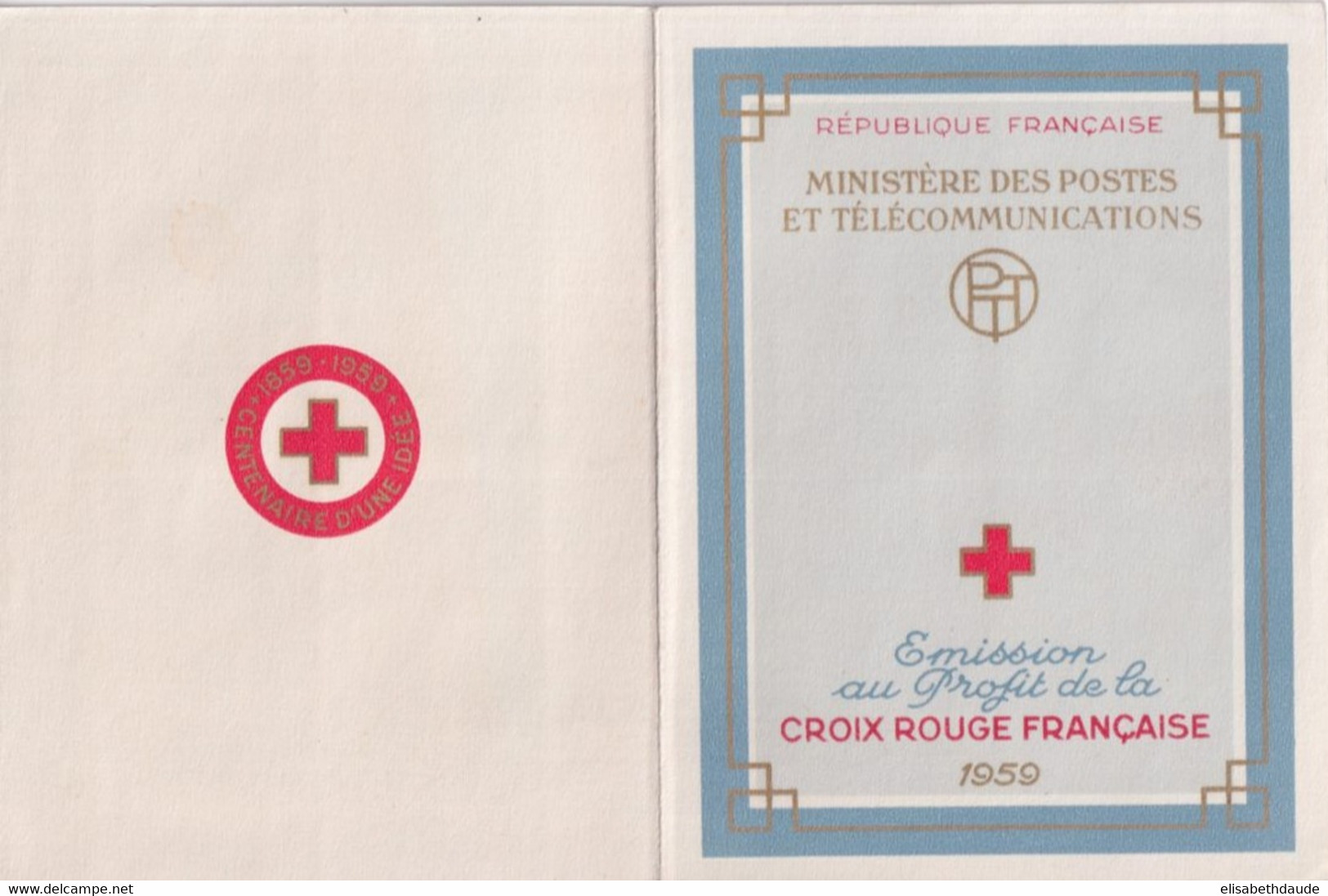 1959 - CROIX-ROUGE - COUVERTURE CARNET (TIMBRES SANS GOMME ET LEGEREMENT TACHES) - Croix Rouge