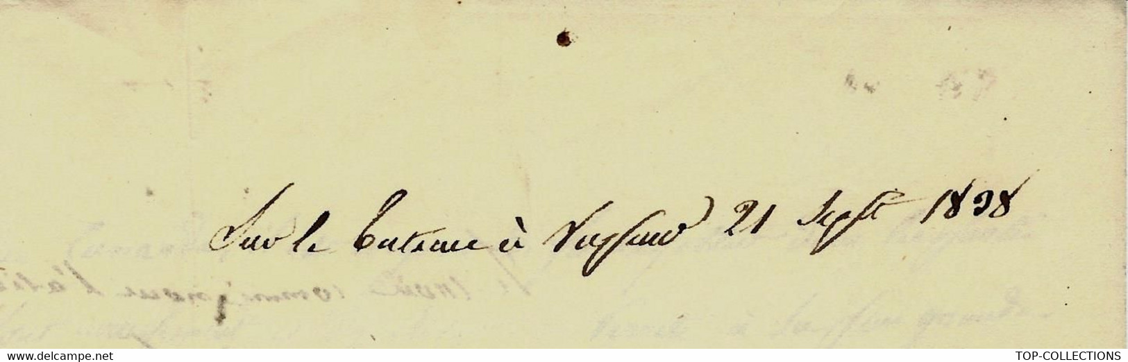 1838  LETTRE ECRITE « SUR LE BATEAU A VAPEUR Sept.1838 TEXTE INTERESSANT SUR LE RHONE A DECOUVRIR - Historical Documents