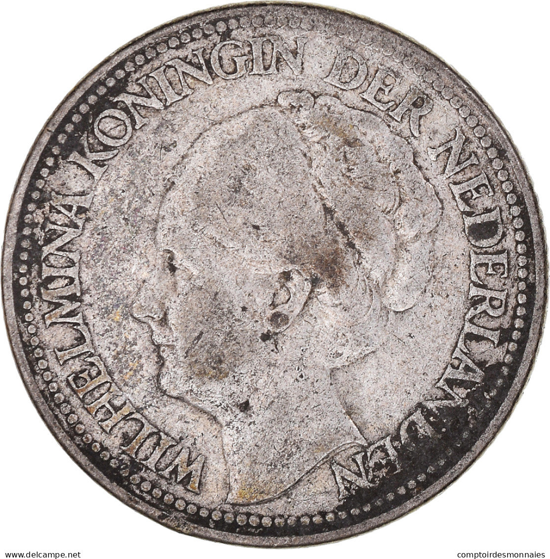 Monnaie, Pays-Bas, Wilhelmina I, 25 Cents, 1928, Utrecht, TB, Argent, KM:164 - 25 Cent