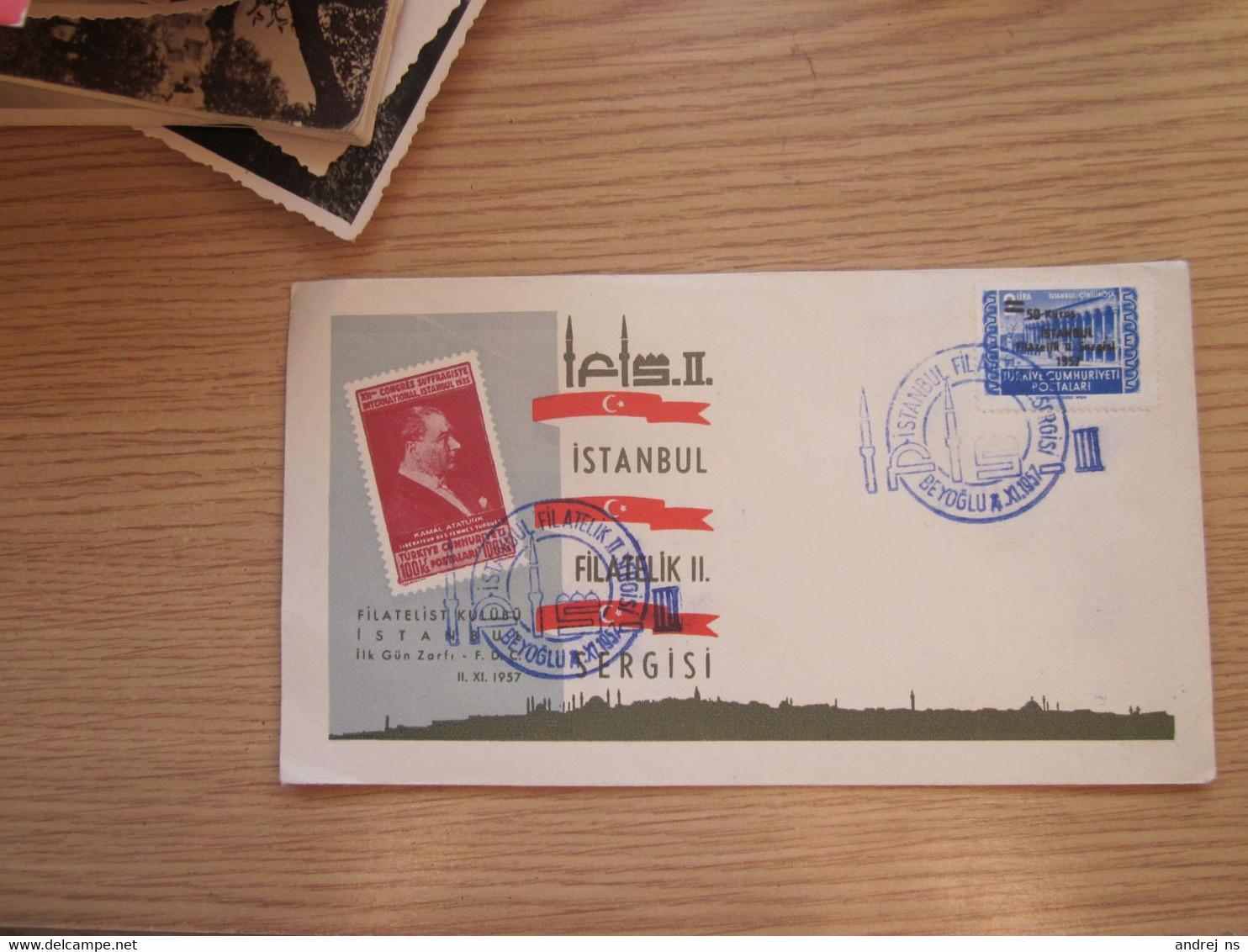 Istambul Filatelistik Kulubu  Istambul 1957 50 Kruns Istambul Overprint - Storia Postale