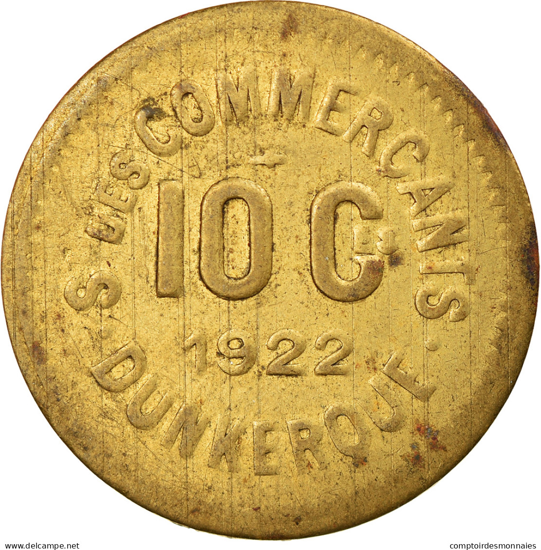 Monnaie, France, Société Des Commerçants, Dunkerque, 10 Centimes, 1922, TTB - Monétaires / De Nécessité