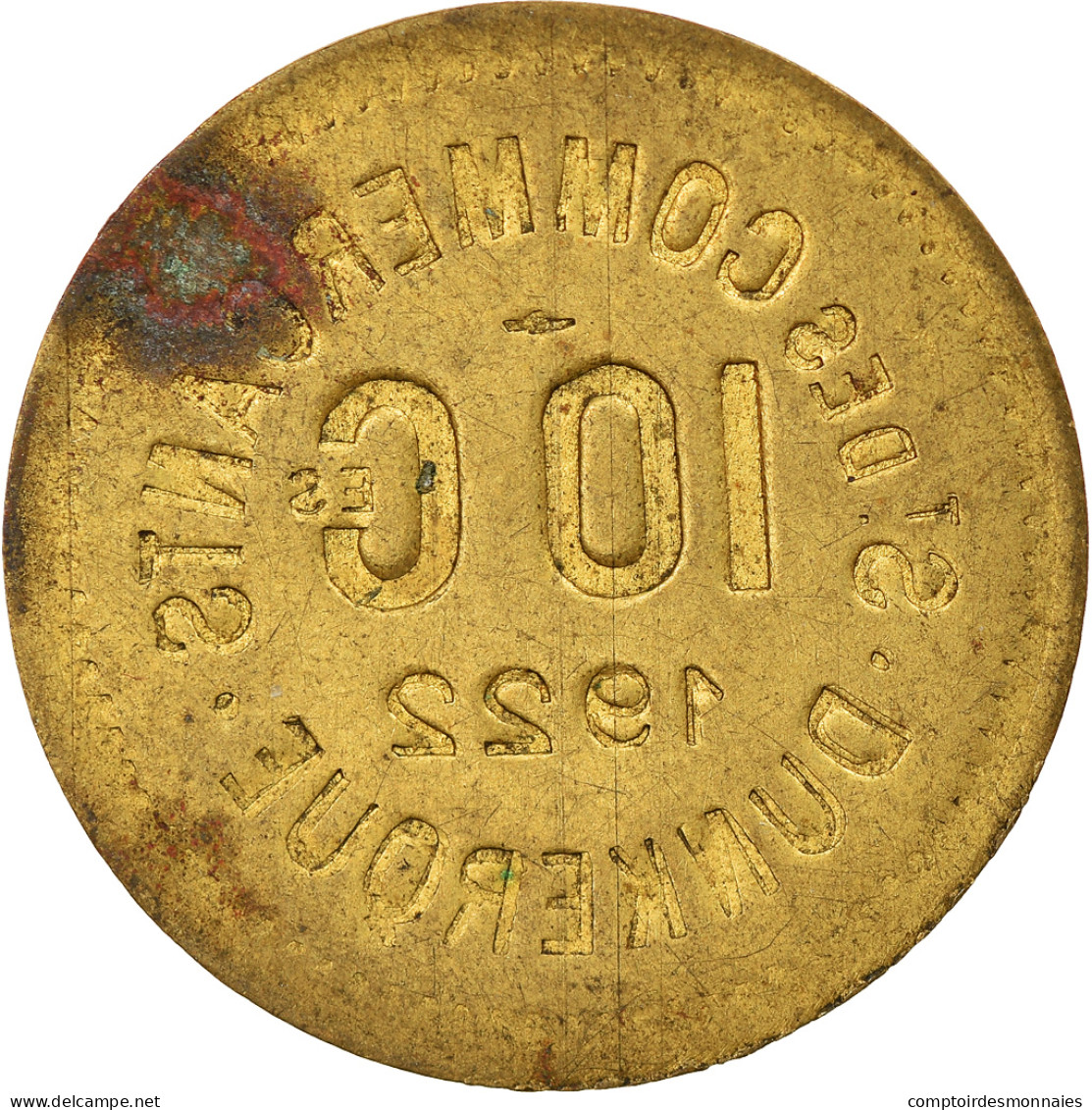 Monnaie, France, Société Des Commerçants, Dunkerque, 10 Centimes, 1922, TTB - Monétaires / De Nécessité