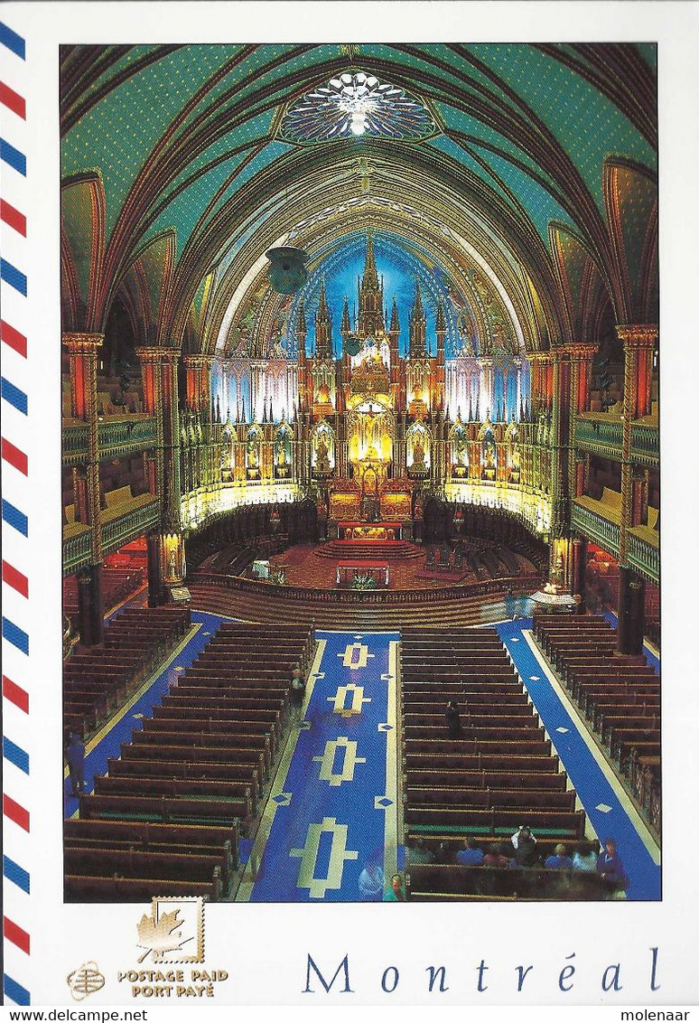 Canada Postkaart Montreäl "Interior Of The Notre Dame Basilica" Ongebruikt Postage Paid (7353) - Cartes Modernes