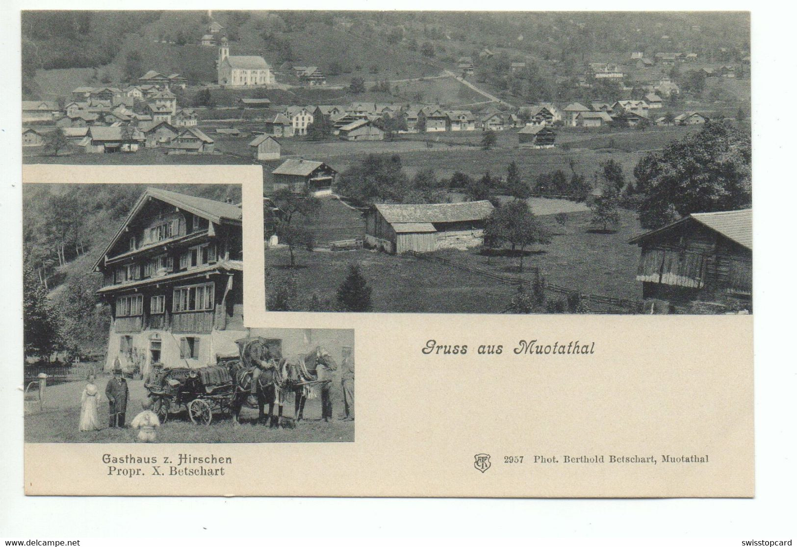Gruss Aus MUOTATHAL Gasthaus Z. Hirschen Pferde-Kutsche - Muotathal