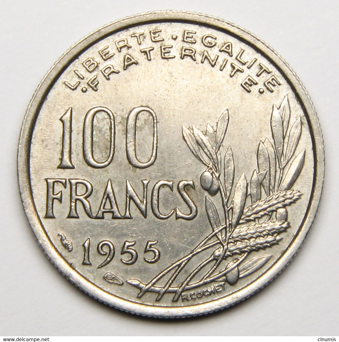 100 Francs Cochet, Ruban étroit, 1955, Cupro-nickel - IV° République - 100 Francs