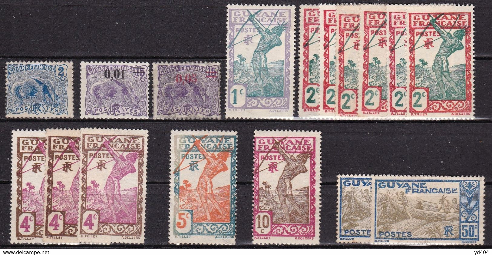 CF-GF-30 – FRENCH COLONIES – GUIANA – 1904-38 – UNUSED LOT - Y&T # 50→120 - Other & Unclassified