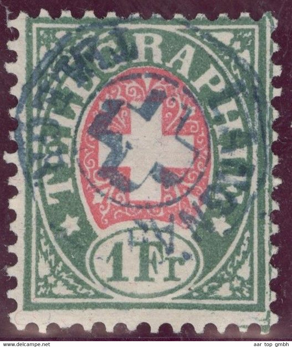 Heimat GE Geneve 1886-06-09 Auf Telegraphen-Marke 1 Fr.. Zu#17 - Telegraafzegels