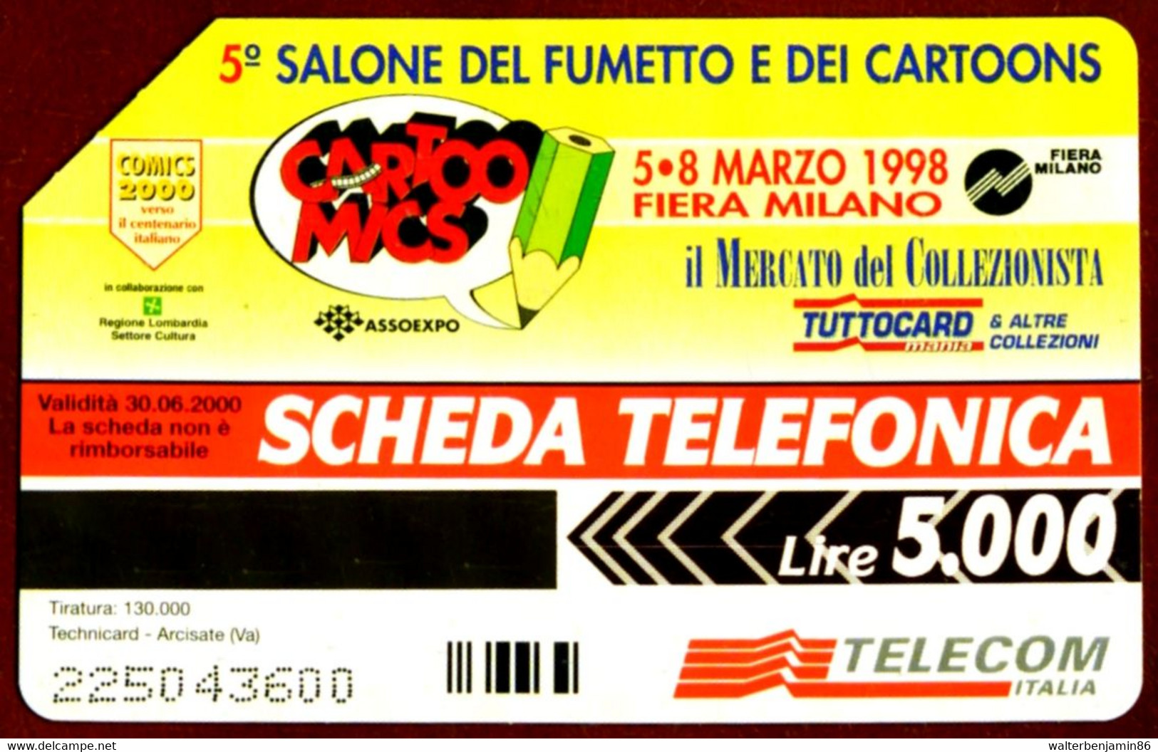 G 770 C&C 2833 SCHEDA TELEFONICA USATA CARTOOMICS 1998 COCCO BILL - Publiques Thématiques