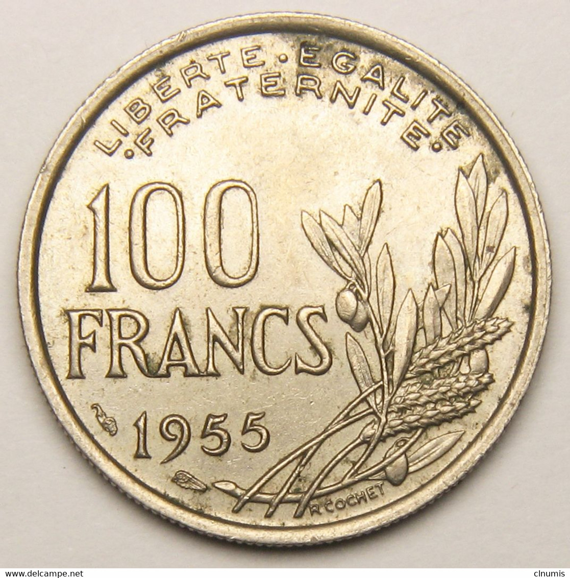 100 Francs Cochet, Ruban Large, 1955, Cupro-nickel - IV° République - 100 Francs