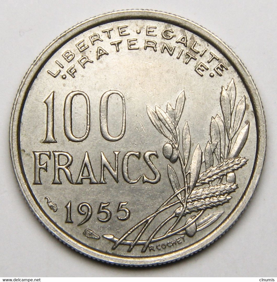 100 Francs Cochet, Ruban Large, 1955, Cupro-nickel - IV° République - 100 Francs