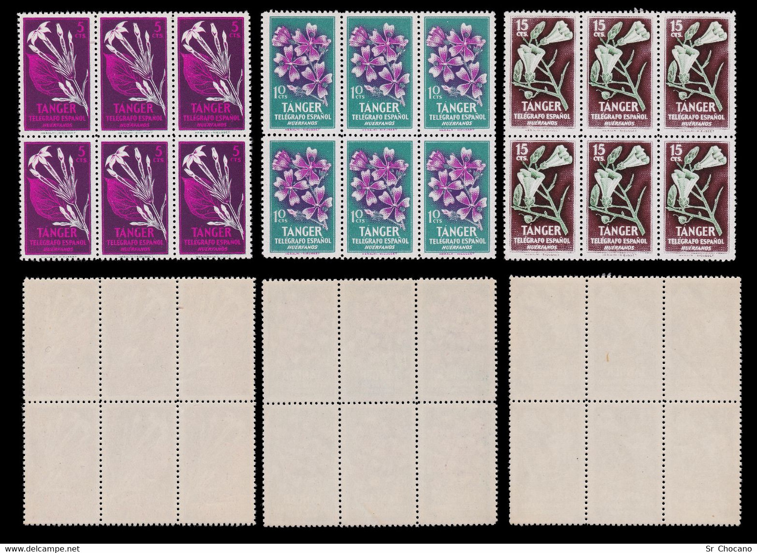 TANGER.Beneficencia.1957.Serie Blq 6.MNH.Edifil 47-52 - Marruecos Español