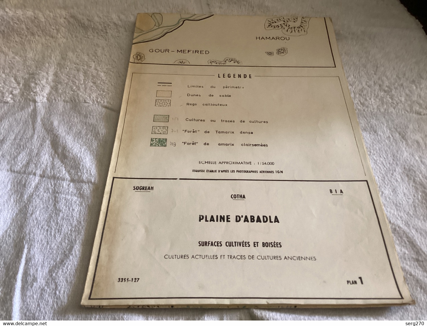 Plan Topographique PLAINE D'ABADLA  1956  Esquisse Établi D’après Les Photographies Aériennes - Public Works