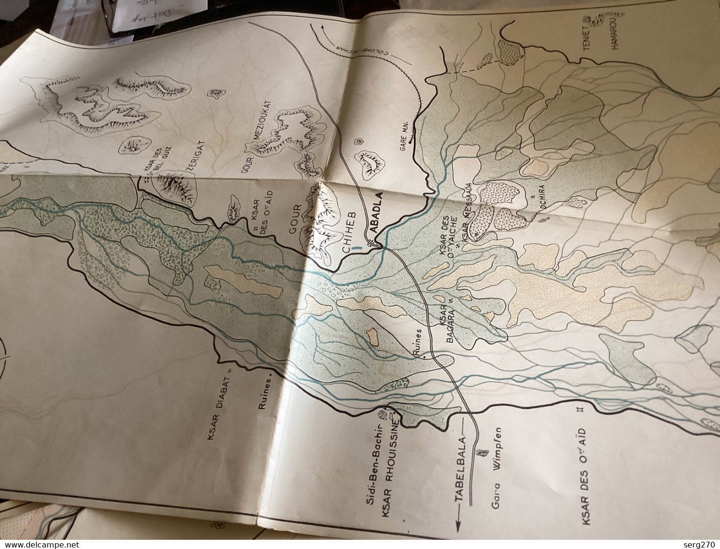 Plan Topographique PLAINE D'ABADLA  1956  Esquisse Établi D’après Les Photographies Aériennes - Arbeitsbeschaffung