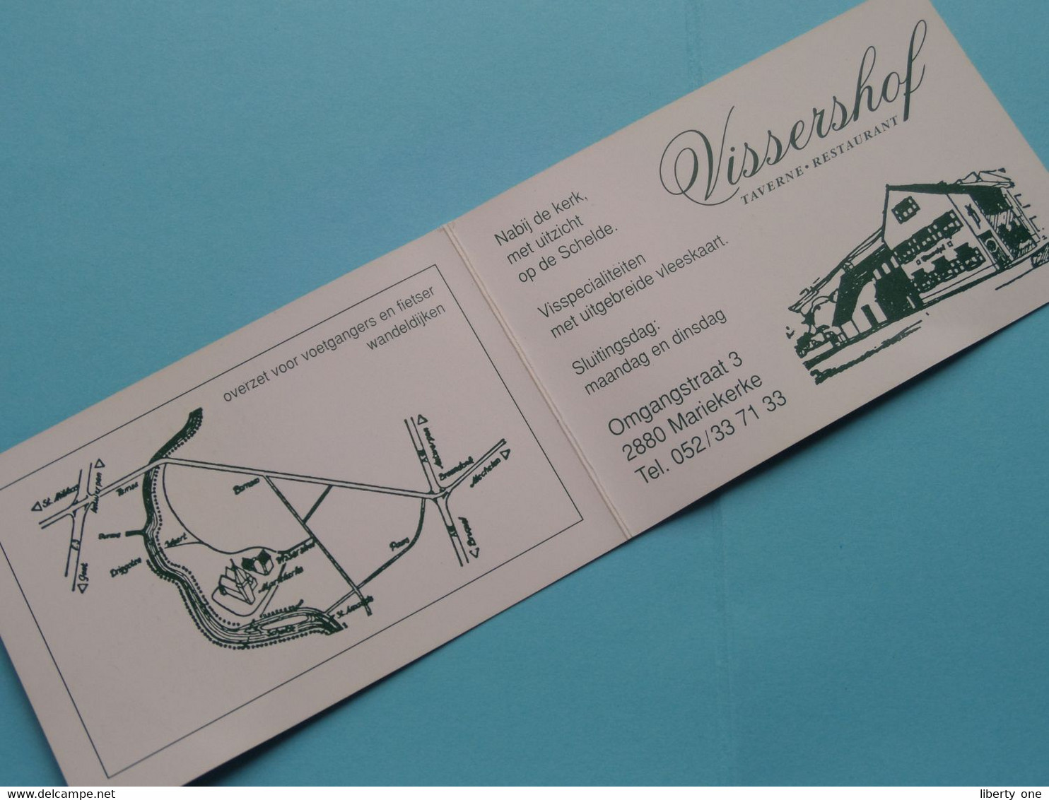 VISSERSHOF Taverne-Restaurant MARIEKERKE Omgangstraat 3 ( Zie Foto's ) België ! - Visiting Cards