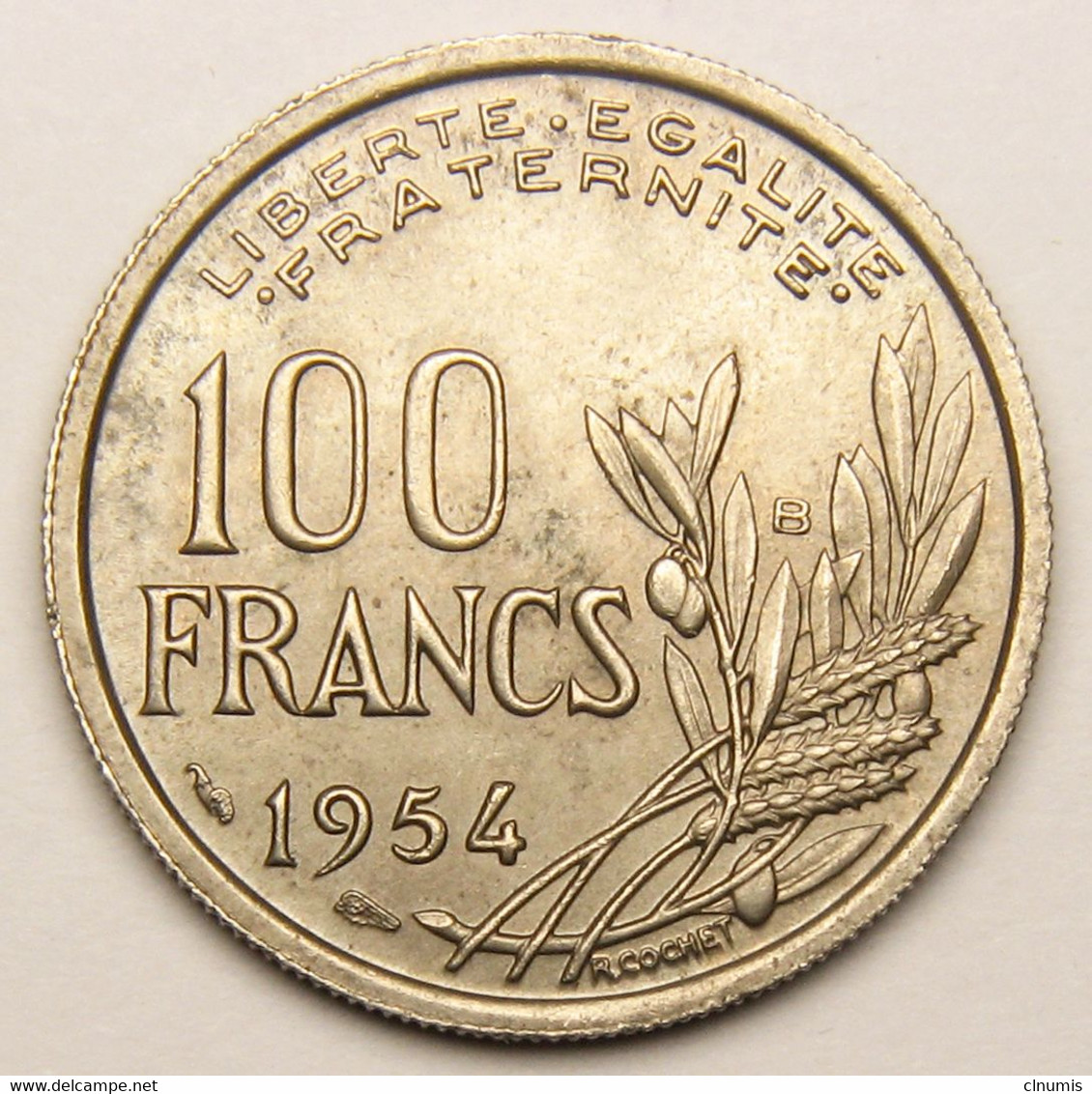 100 Francs Cochet, 1954 B (Beaumont-le-Roger), Cupro-nickel - IV° République - 100 Francs