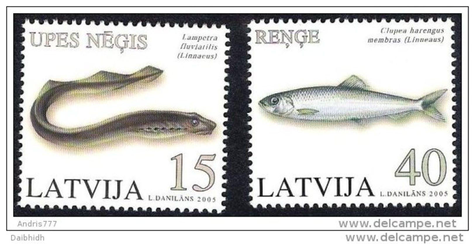 LATVIA 2005 Fish Set Of 2  MNH / **.  Michel 639-40 - Lettonie