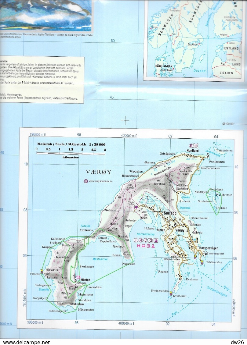 Norvège (Norge) Carte Routière Et GPS Plastifiée Des Iles Lofoten (au 1:100 000e) + Vaeroy (au 1:50 000e) ProjektNord - Cartes Routières