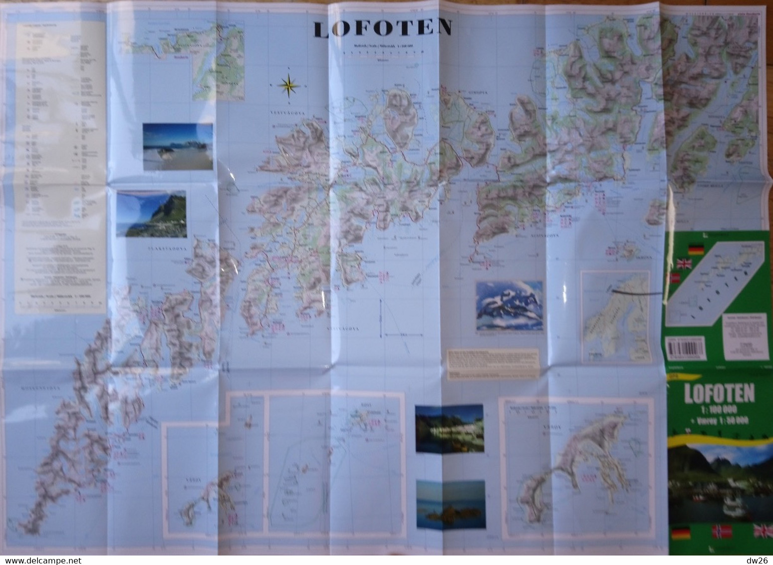 Norvège (Norge) Carte Routière Et GPS Plastifiée Des Iles Lofoten (au 1:100 000e) + Vaeroy (au 1:50 000e) ProjektNord - Wegenkaarten