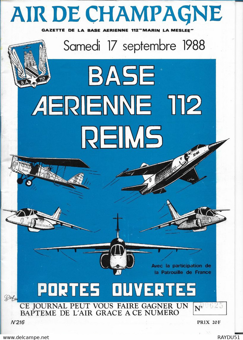 AIR DE CHAMPAGNE - 17 Septembre 1988 - Portes Ouvertes - Luftfahrt & Flugwesen