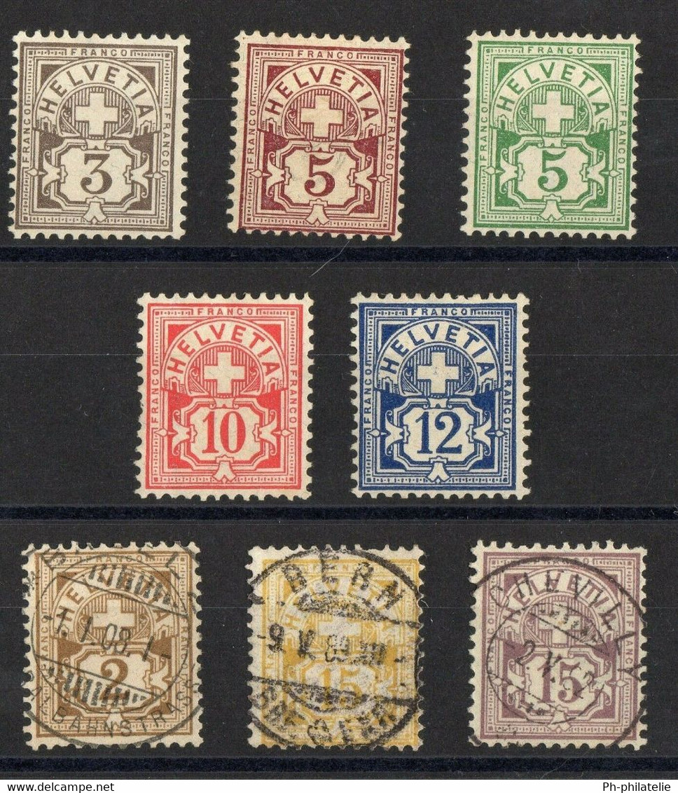 SUISSE: SERIE COMPLETE DE 8 TIMBRES NEUF*/OBLITERES N°63/70 - Neufs