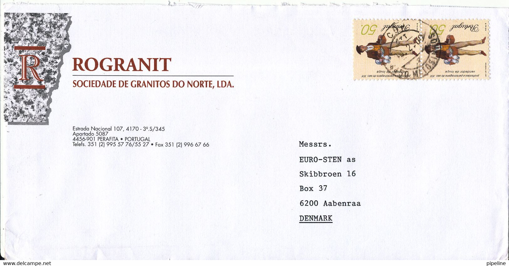 Portugal Cover Sent To Denmark Matosinhos 18-2-2000 - Briefe U. Dokumente