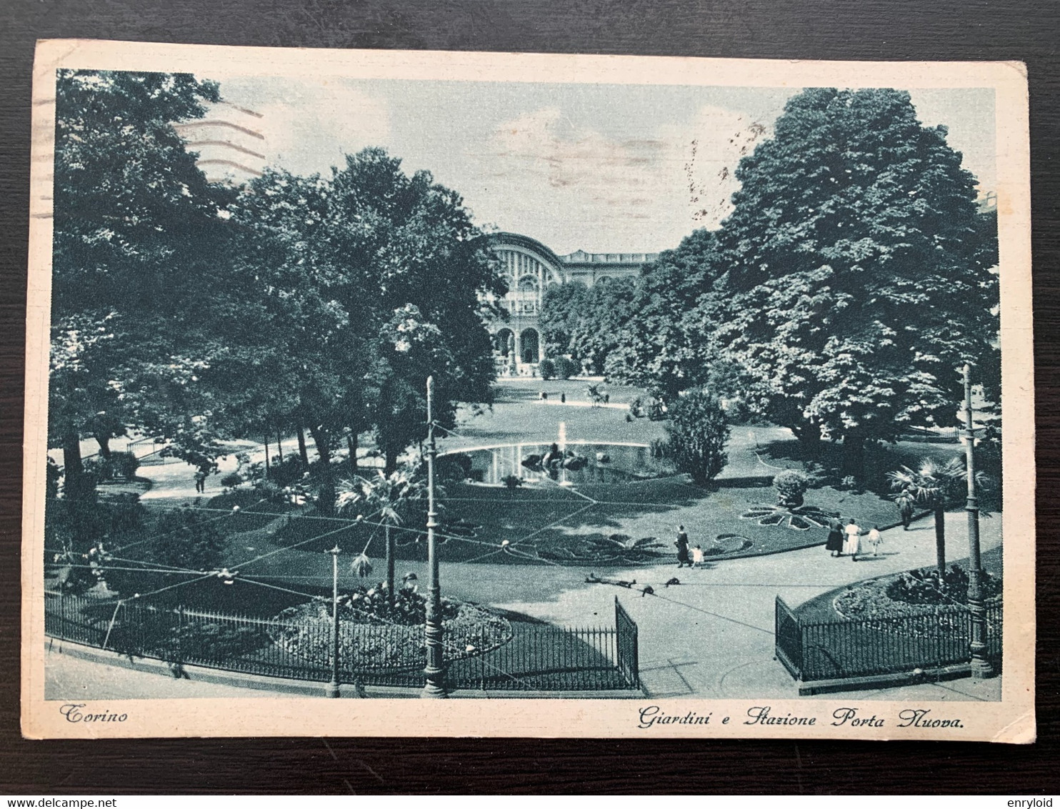 Torino Giardini E Stazione Porta Nuova 1935 Tassata In Francia - Parques & Jardines