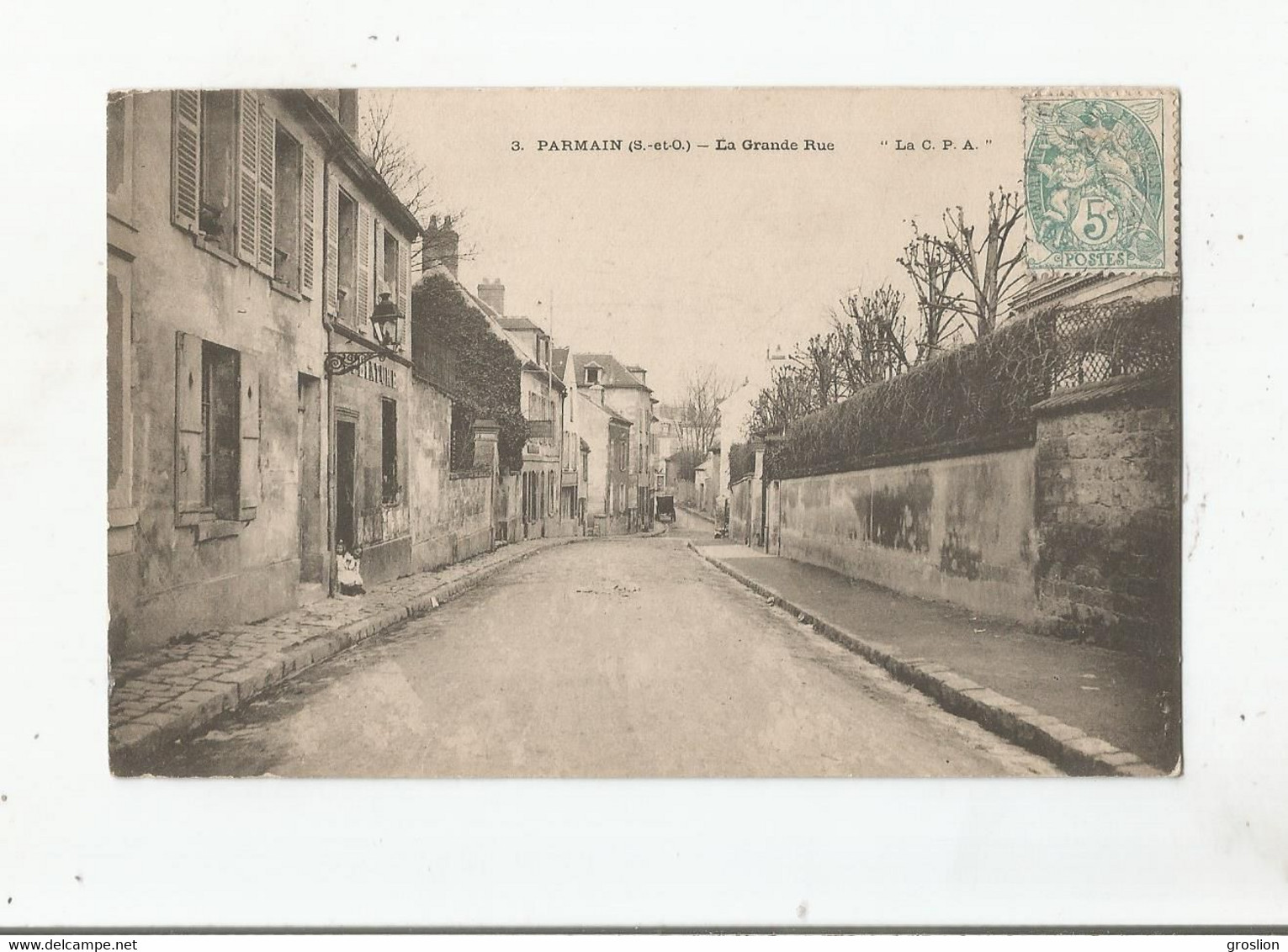 PARMAIN (S ET O) 3  LA GRANDE RUE (MAGASIN DE PEINTURE) 1905 - Parmain