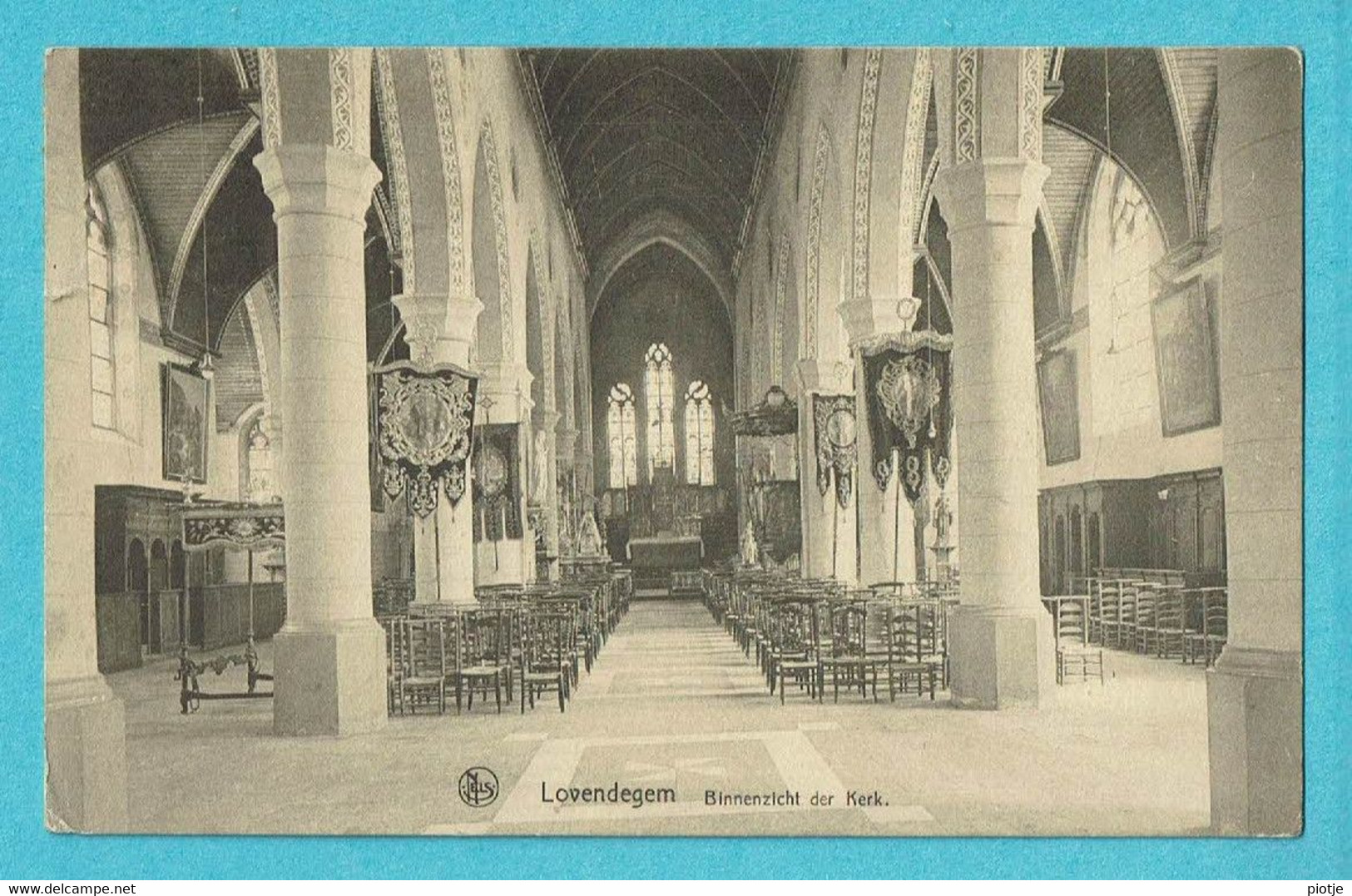 * Lovendegem (Oost Vlaanderen) * (Nels, Uitg Edmond Govaert) Binnenzicht Der Kerk, Intérieur De L'église, Church, Old - Lovendegem