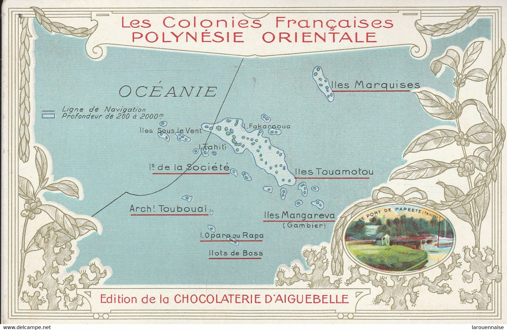 Les Colonies Françaises - Carte Géographoque De La Polynésie Orientale - Polynésie Française