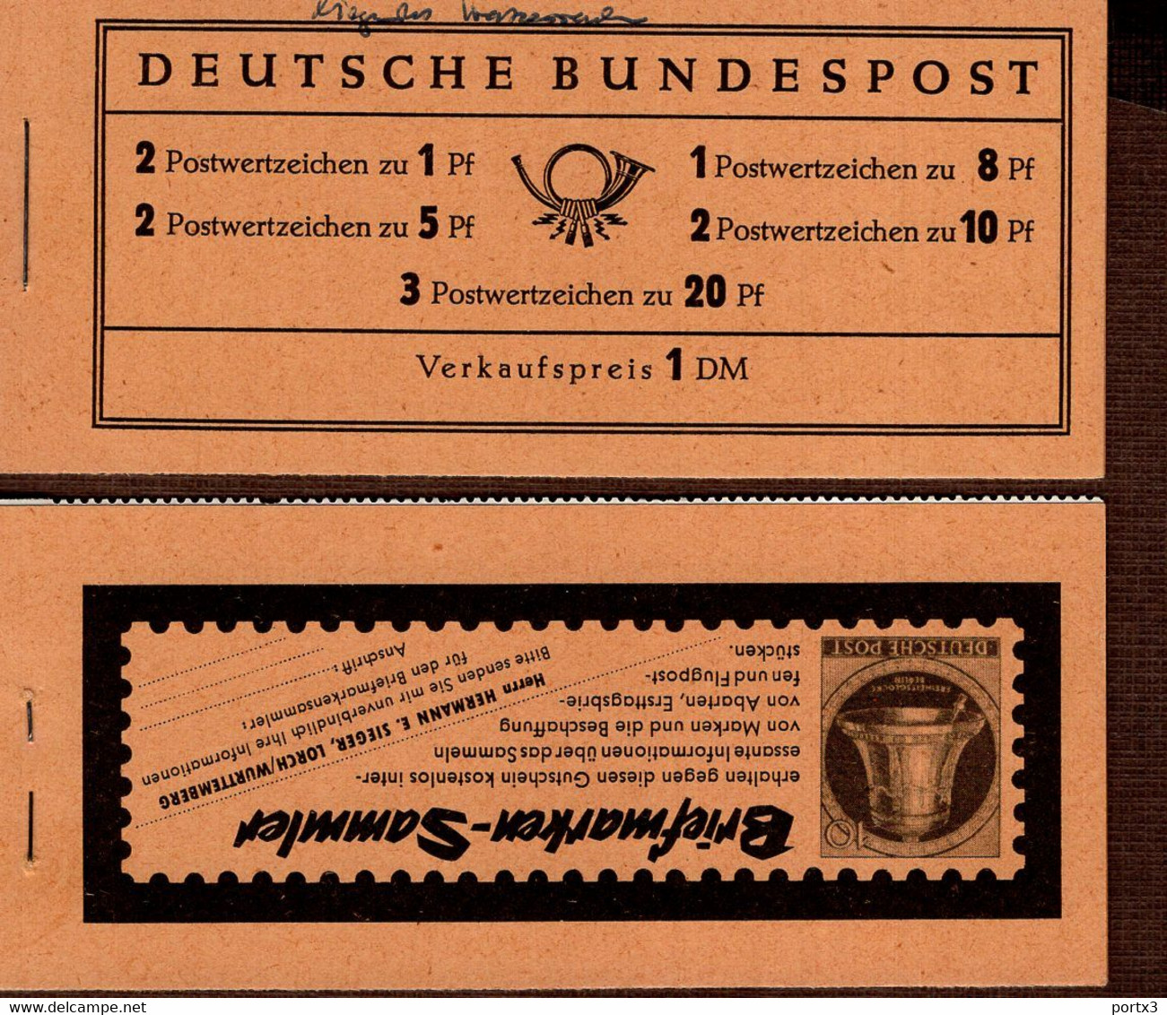 Markenheftchen Bund Postfr. MH 04 Y II Theodor Heuss MNH ** Neuf (10)  2 Randstreifen Rot Und Grau - 1951-1970