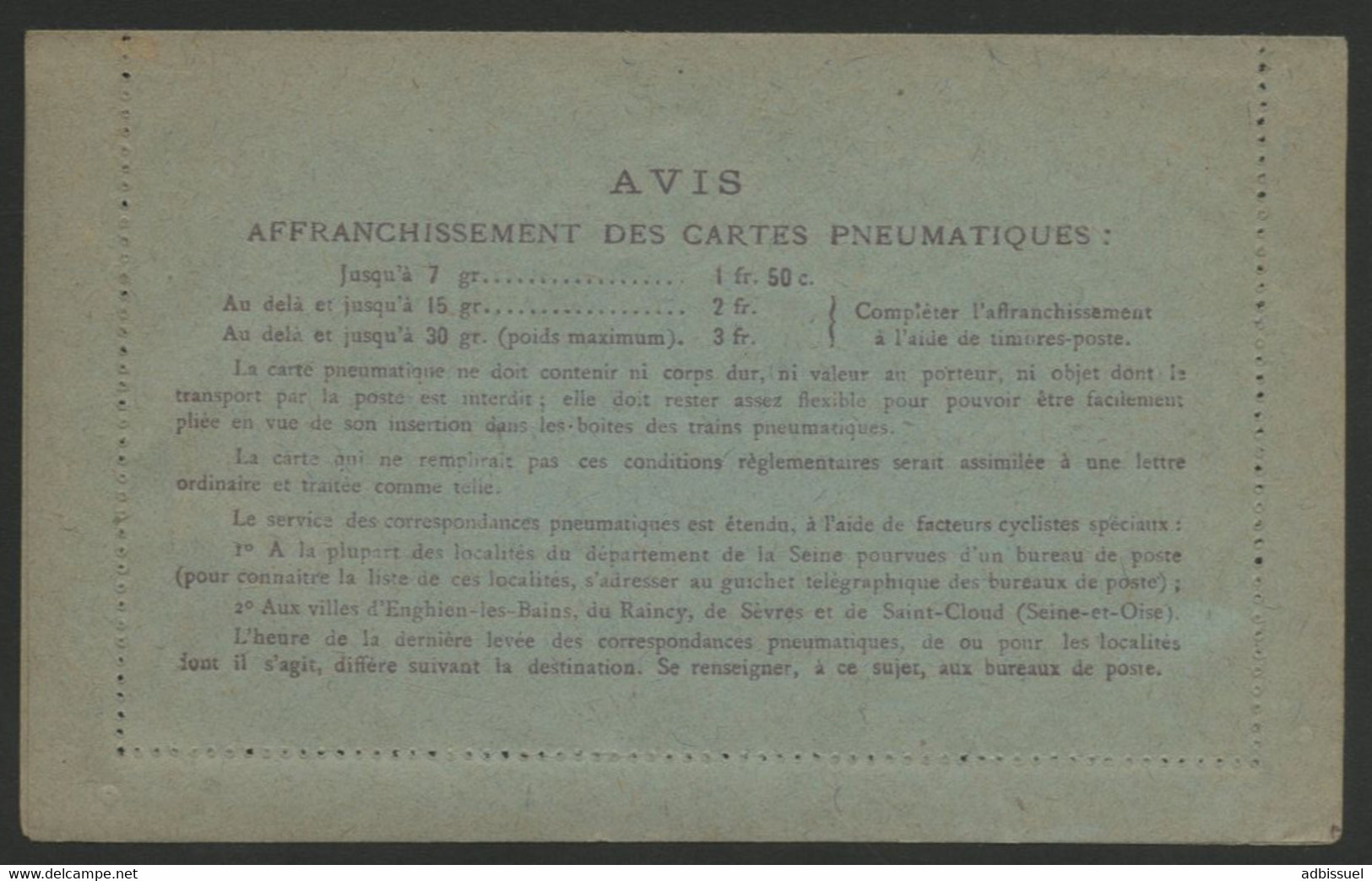 PNEUMATIQUE N° CHA N2 COTE 40 € 1.5 Fr CHAPLAIN Violet - Pneumatic Post