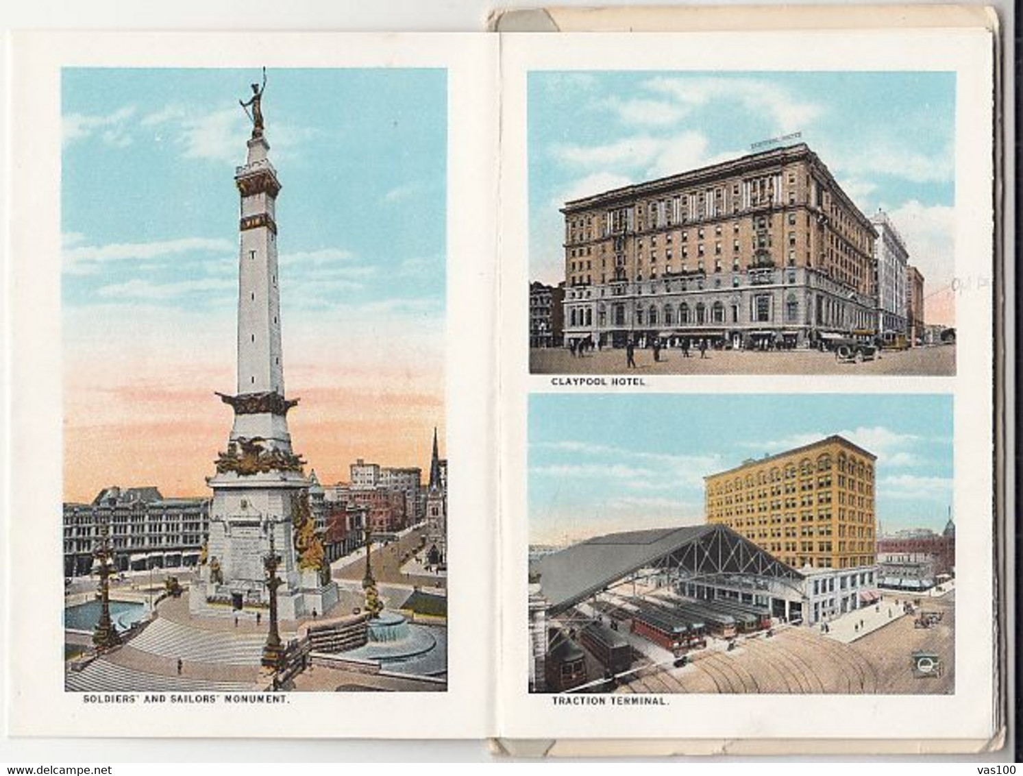 CPA INDIANAPOLIS- DIFFERENT VIEWS, CAPITOL, PANORAMAS, PARKS, IMPORTANT BUILDINGS, 18 PAGES, LEPORELLO