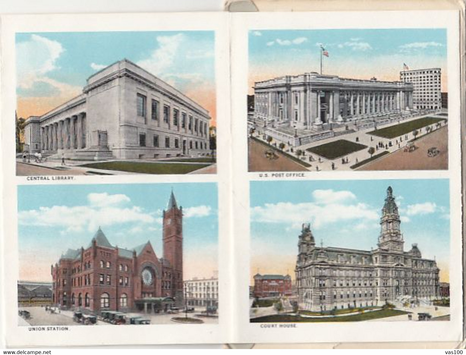CPA INDIANAPOLIS- DIFFERENT VIEWS, CAPITOL, PANORAMAS, PARKS, IMPORTANT BUILDINGS, 18 PAGES, LEPORELLO