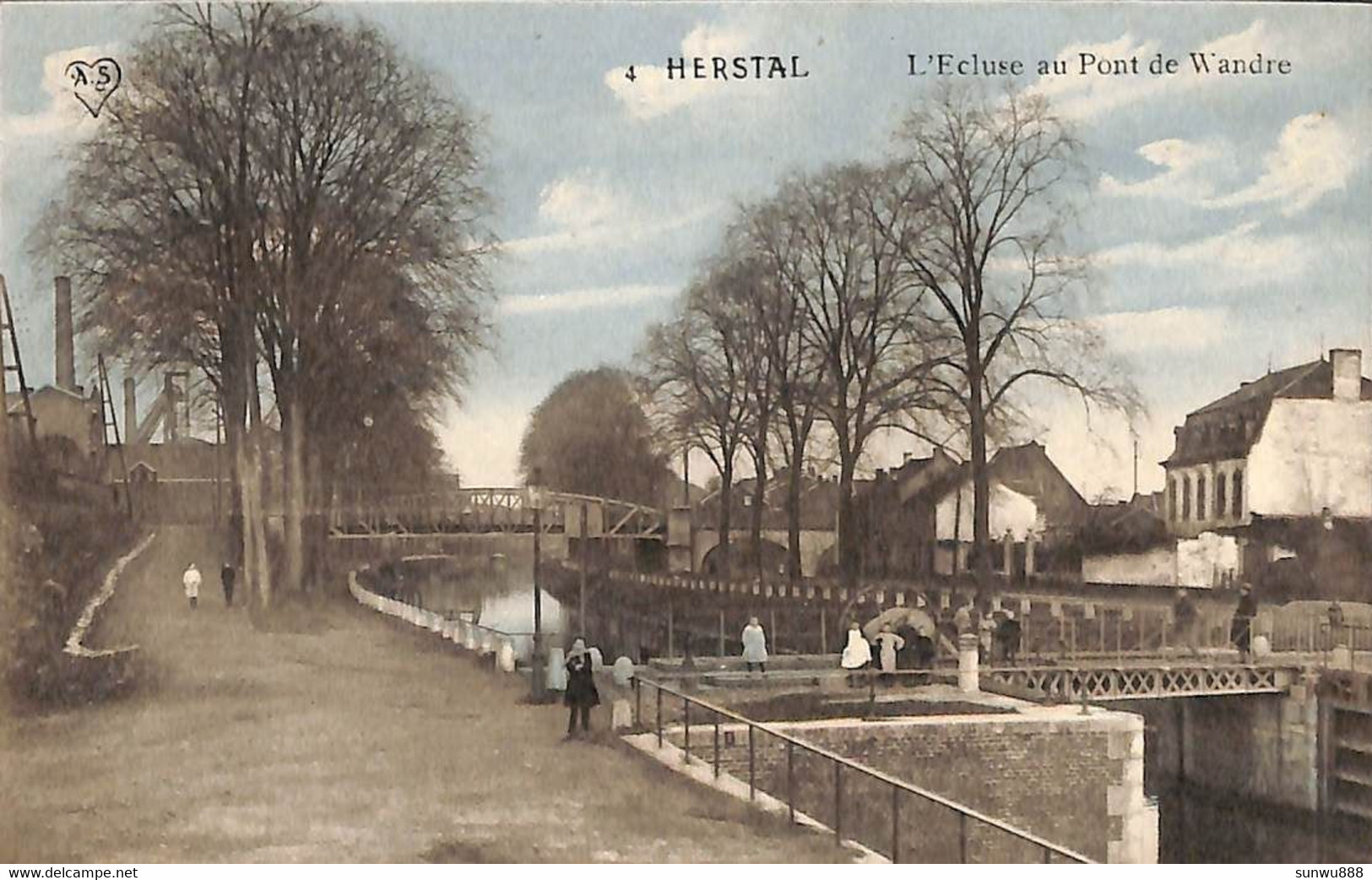 Herstal - L'Ecluse Au Pont De Wandre (animée Colorisée Edit Scheers) - Herstal