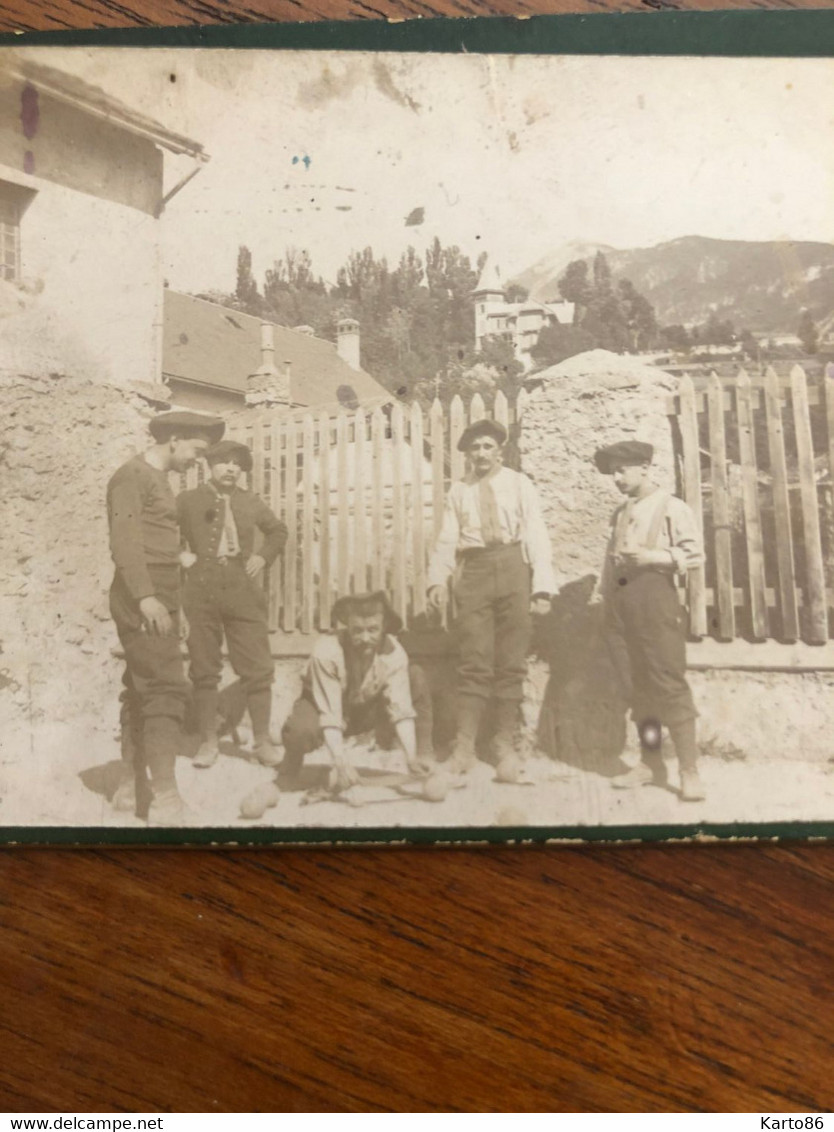 Pétanque , Jeu De Boules * Photo CDV Albuminée Circa 1880/1900 * Joueurs , Partie De Boule - Pétanque