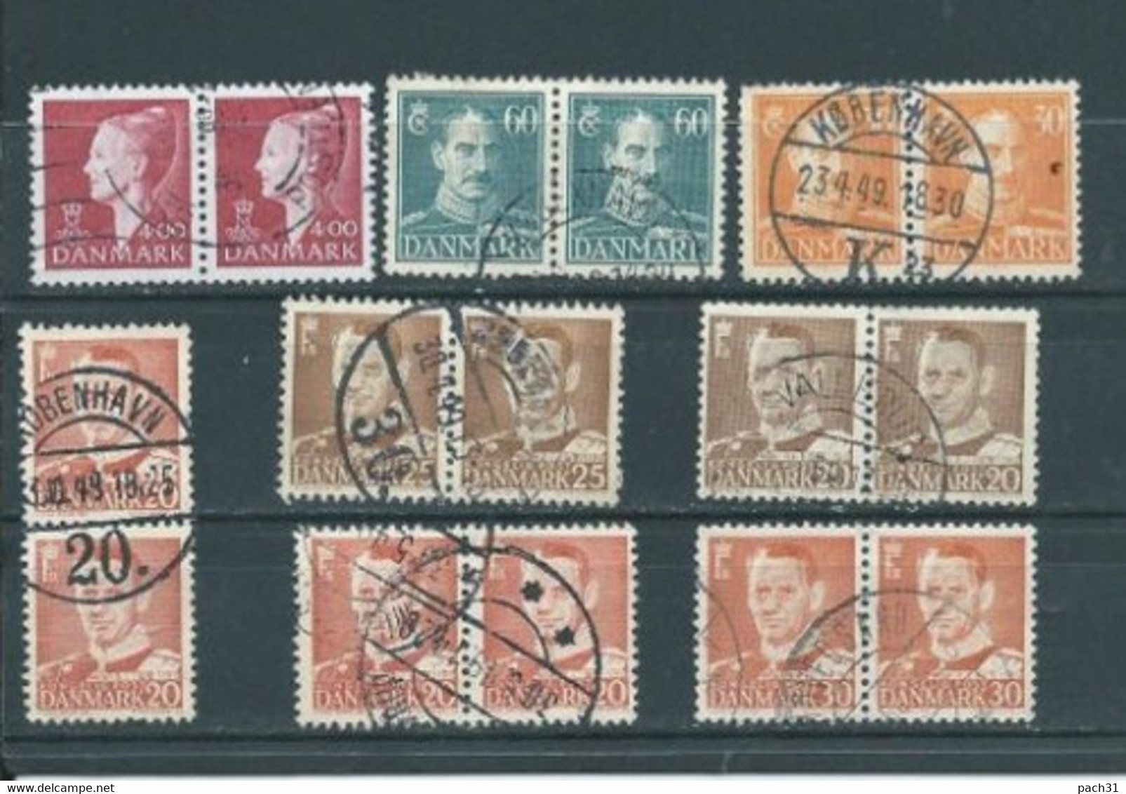 Danemark  Lot De Timbres Par Paire Oblitérés - Collezioni