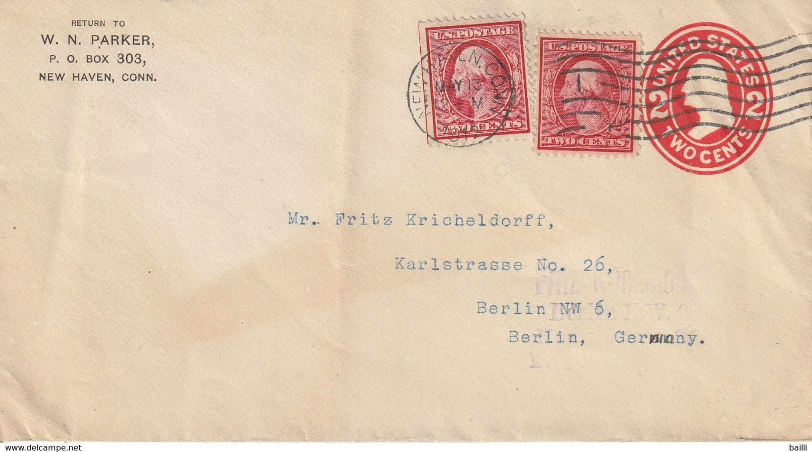 Etats Unis Entier Postal Privé Pour L'Allemagne 1912 - 1901-20