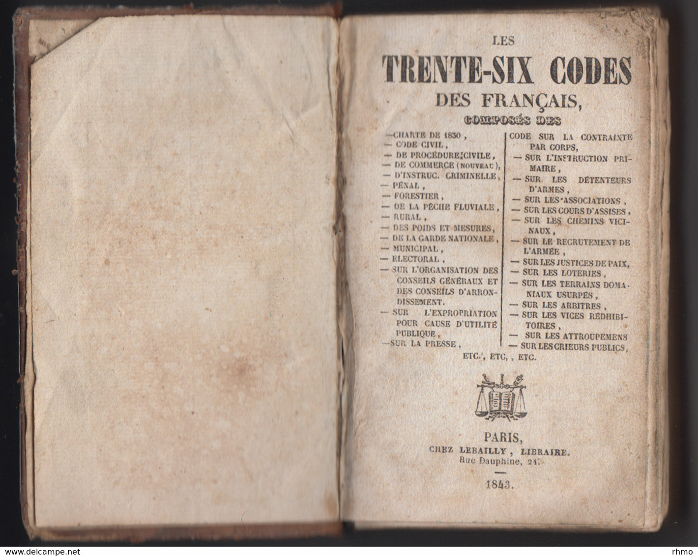 CODES - Les 36 Codes Des Français, Composés Des Chartes De 1830, Code Civil Etc. - Derecho