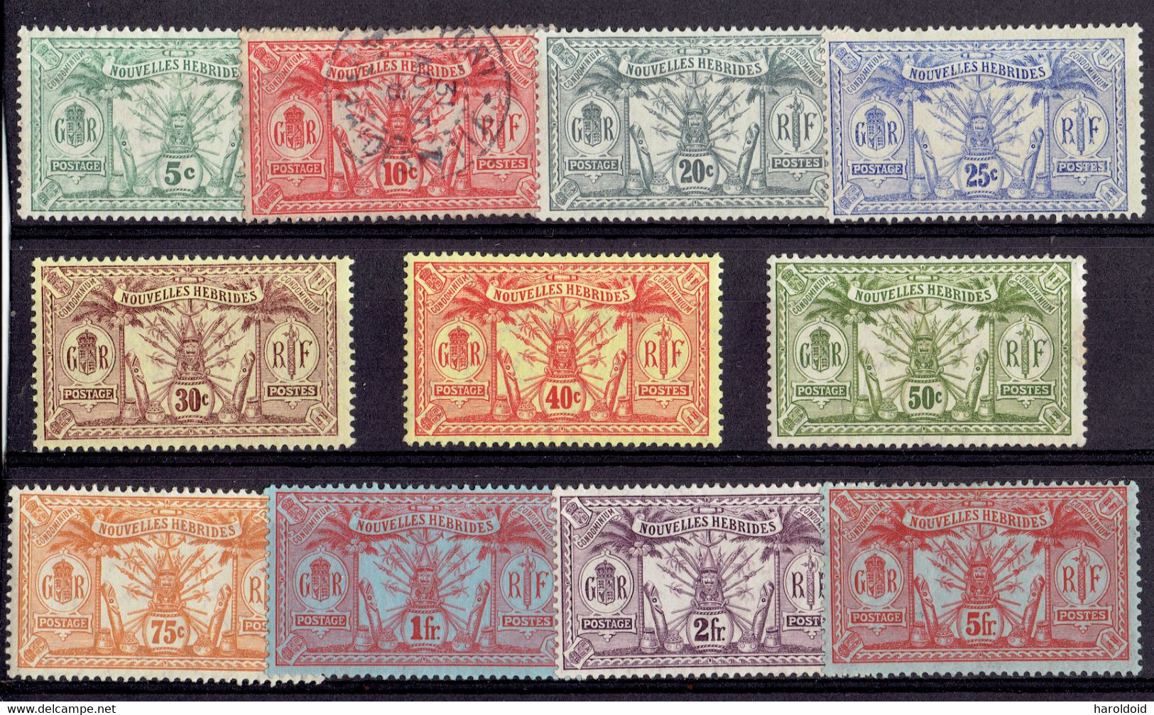 Nouvelles-Hébrides - Série TP N°27/37 - X MH OB TB - 1911 - Collections, Lots & Séries