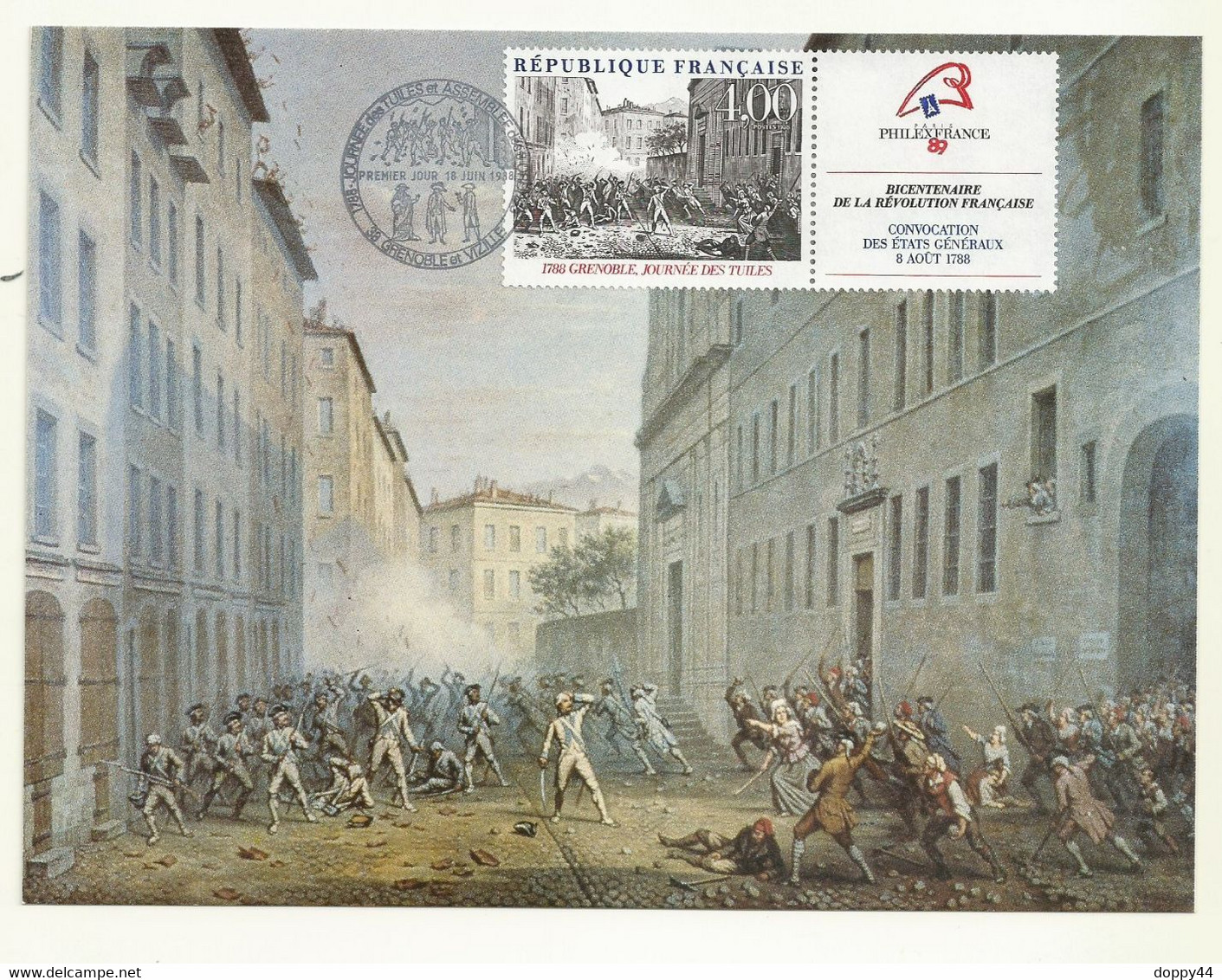 SOUVENIR FDC REVOLUTION FRANCAISE  LA JOURNEE DES TUILES . - Franz. Revolution