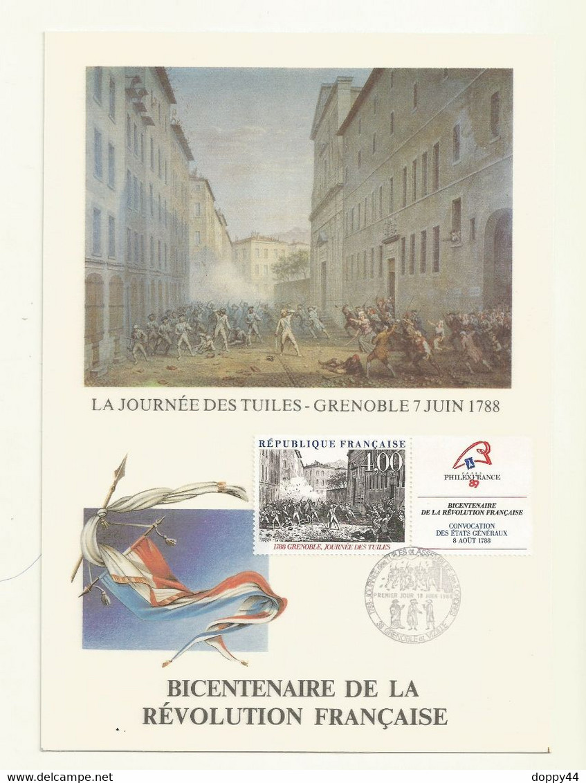 SOUVENIR FDC REVOLUTION FRANCAISE  LA JOURNEE DES TUILES . - Franz. Revolution
