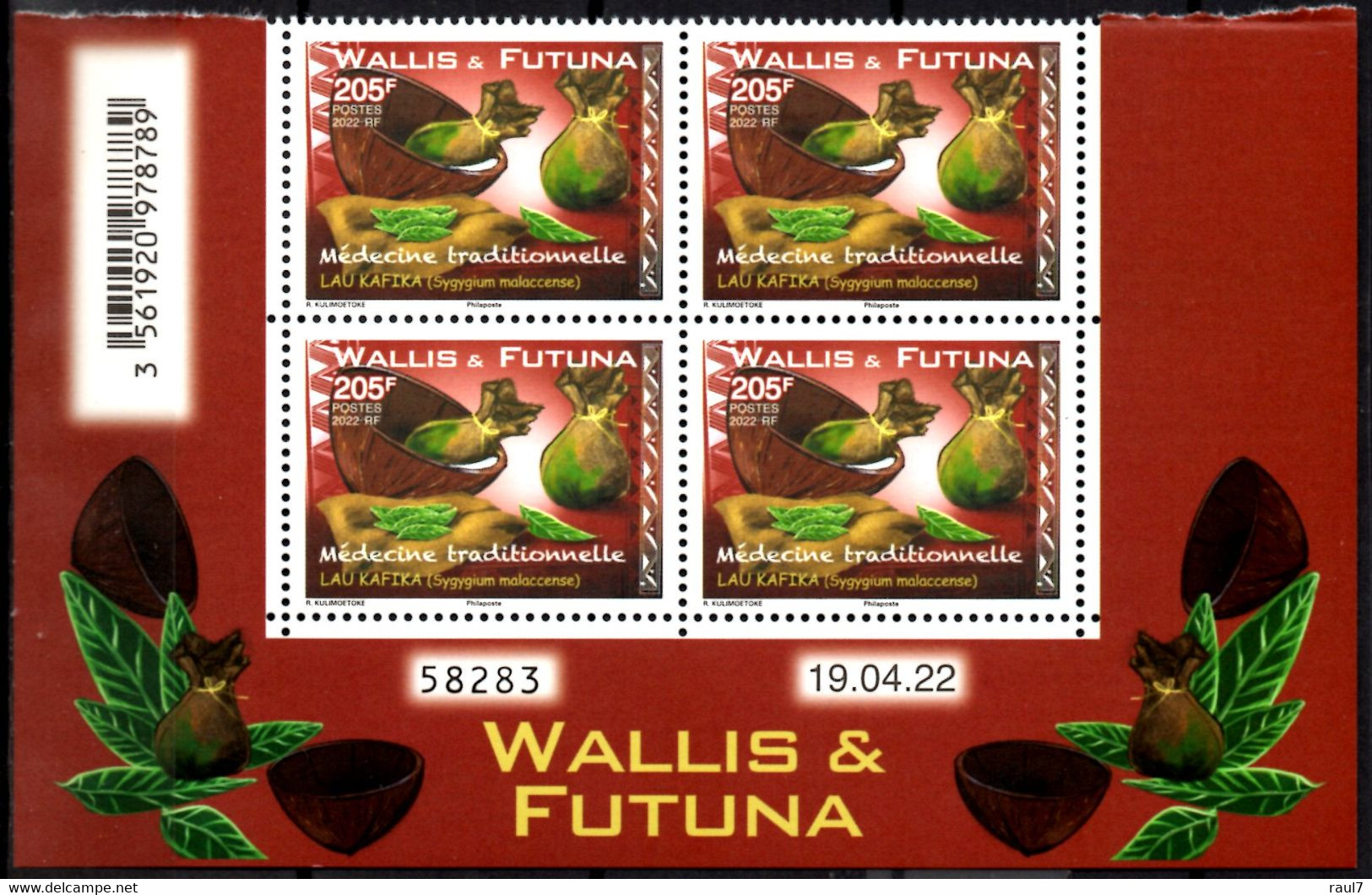 Wallis Et Futuna 2022 - Médecine Traditionnelle - Bloc De 4 Avec Coin Daté Neuf // Mnh - Unused Stamps