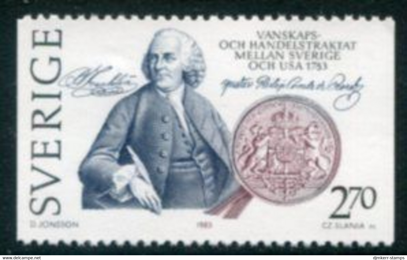 SWEDEN 1983 Bicentenary Of Swedish-American Treaty MNH / **.  Michel 1232 - Unused Stamps