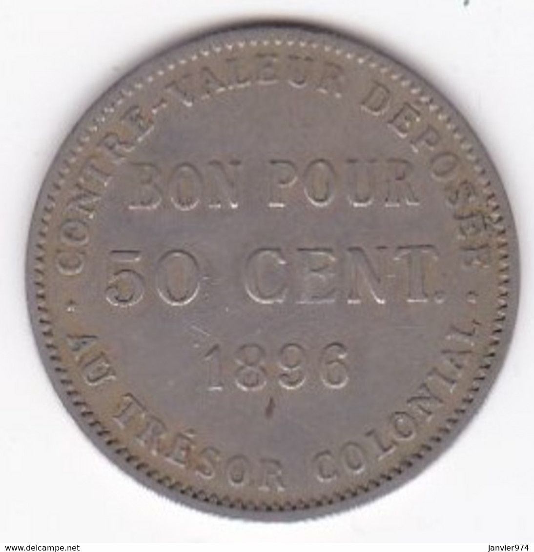 Ile De La Réunion, Bon Pour 50 CENTIMES 1896 . Cupro Nickel, Lec# 41 - Réunion