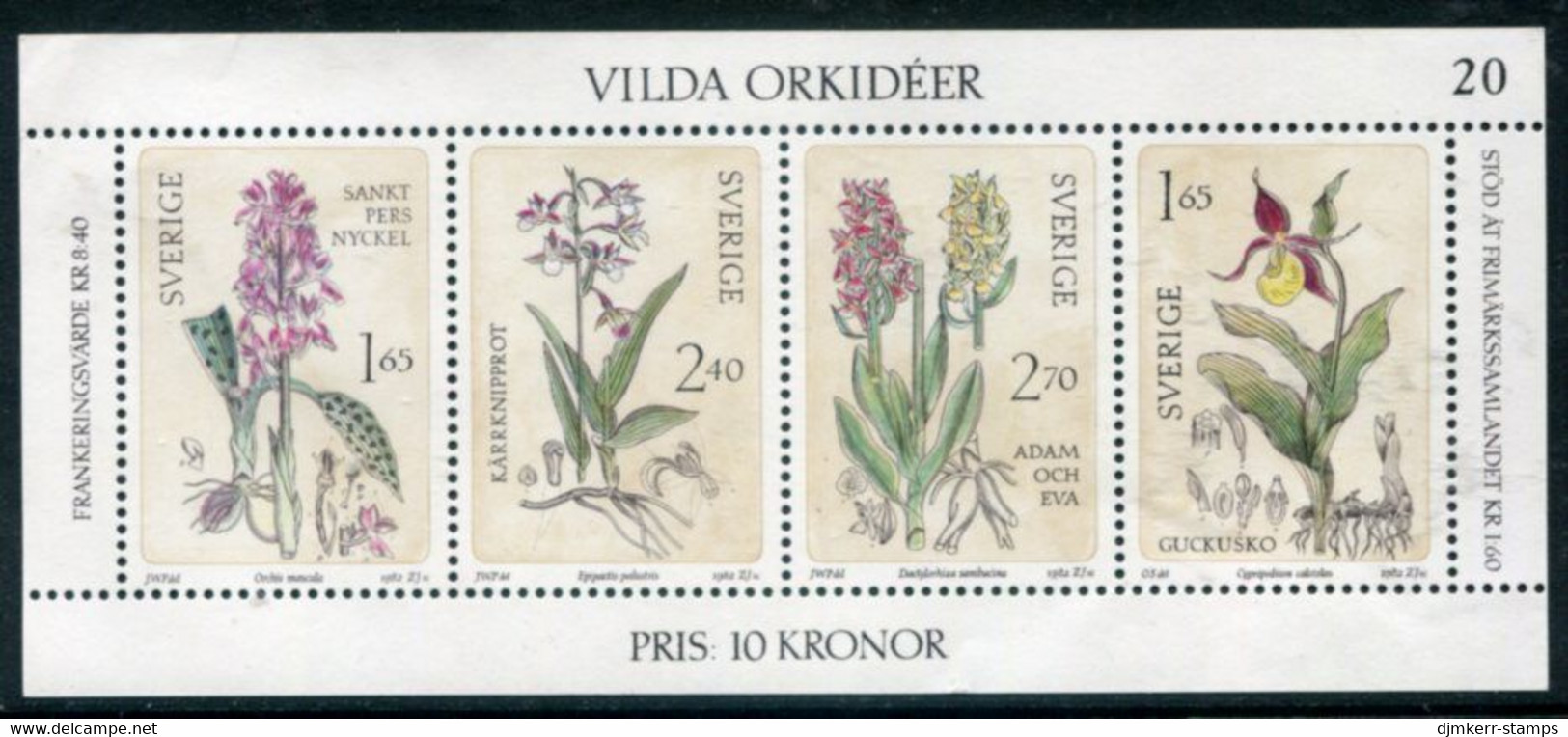 SWEDEN 1982 Wikd Orchids  MNH / **.  Michel 1205-08 - Unused Stamps