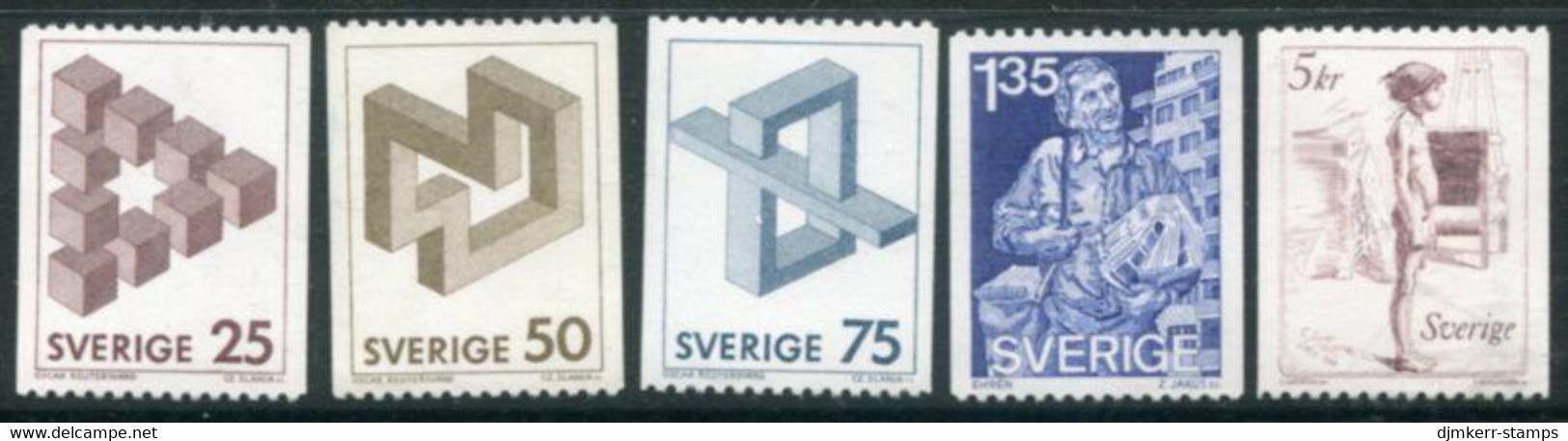 SWEDEN 1982 Definitive Issues MNH / **.  Michel 1182-86 - Unused Stamps