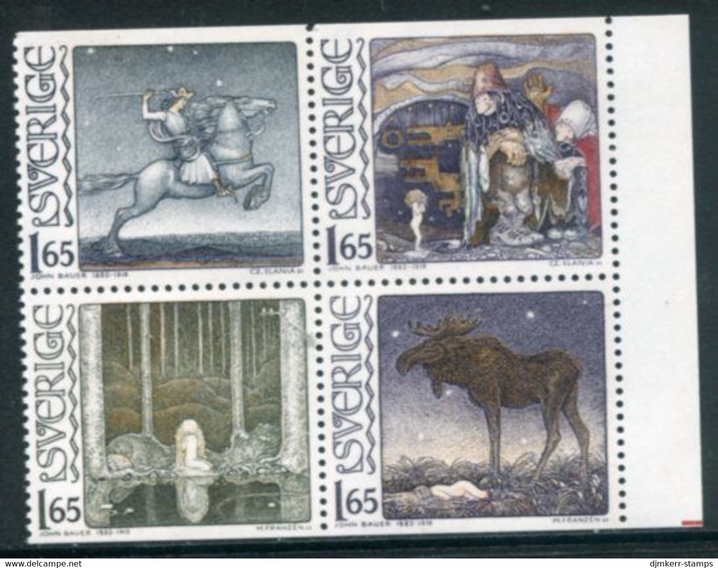 SWEDEN 1982 John Bauer Birth Centenary MNH / **.  Michel 1178-81 - Unused Stamps