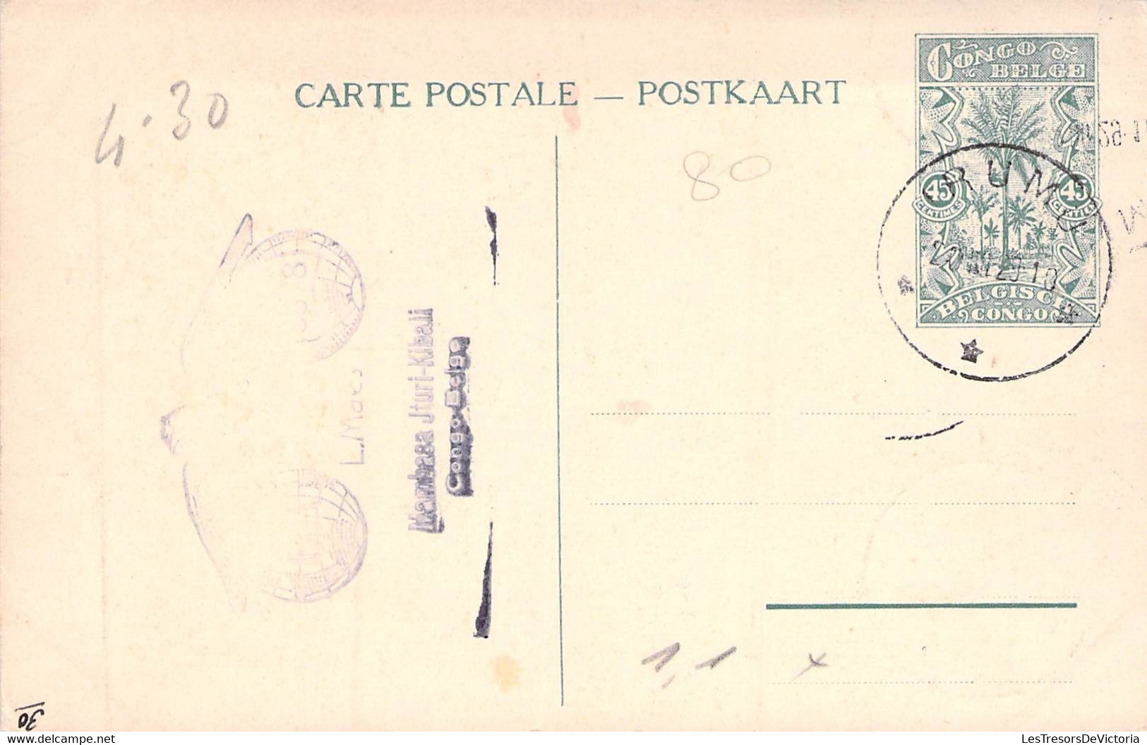 Entier Postal Congo Belge 45c Sur CPA Femme De Chef De L'urundi En Costume De Reception - Entiers Postaux