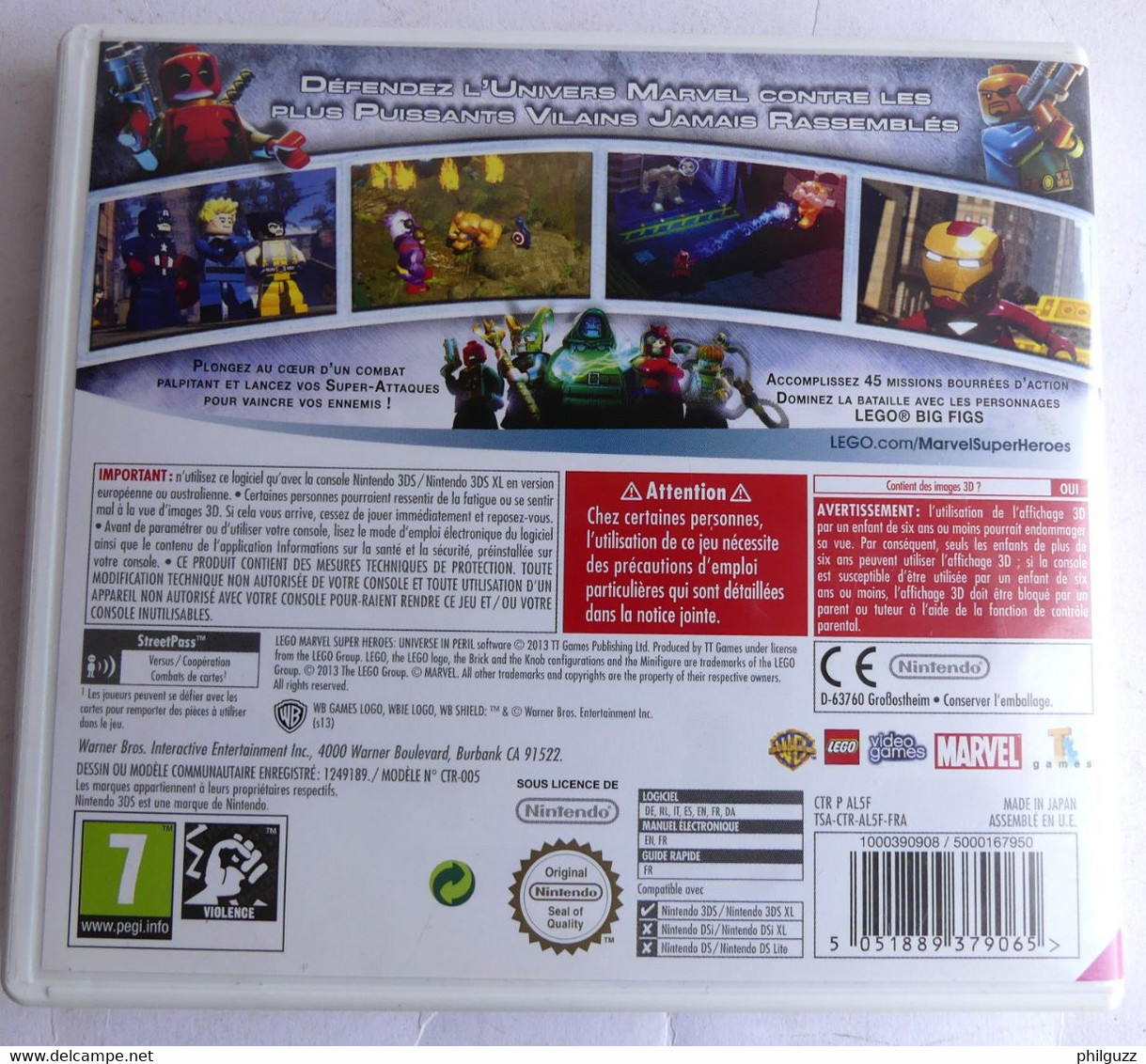 JEU NINTENDO 3DS MARVEL SUPER HEROES L'UNIVERS EN PERIL 2013 - Nintendo 3DS